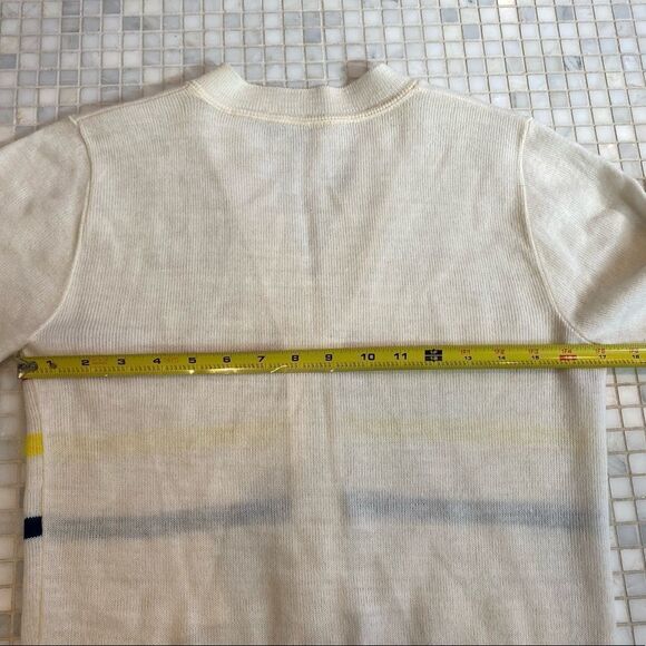 Vintage 50s 60s White Wool Button-down - Picture 11 of 13